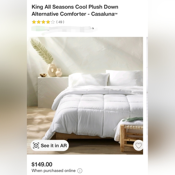 Casaluna Bedding King All Season Cool Plush Down Alternative